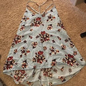 Baby blue floral tank top.